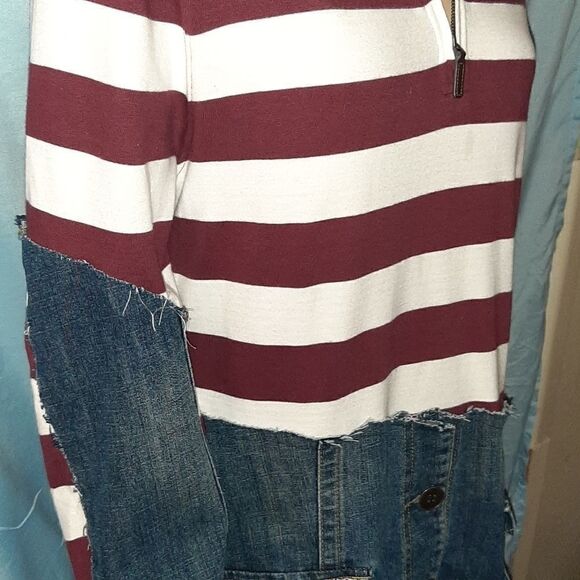 J. Crew Mercantile long sleeve denim and stripes - Picture 7 of 8